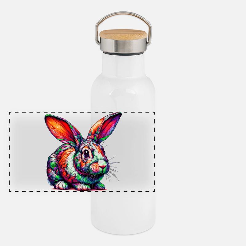 Lapin Gourde isotherme avec bouchon en bambou