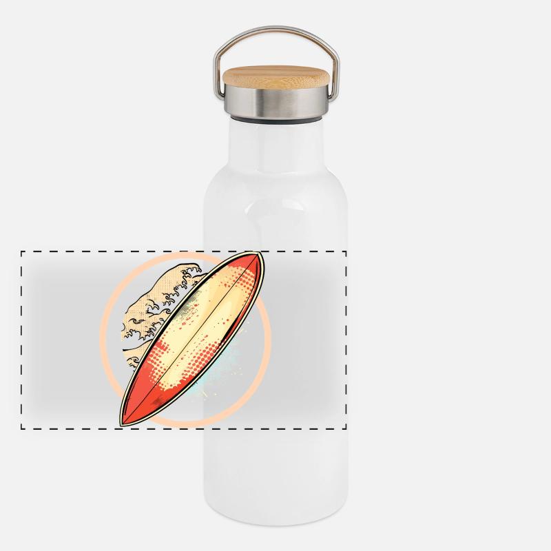Panorama Thermosflasche mit Bambusdeckel