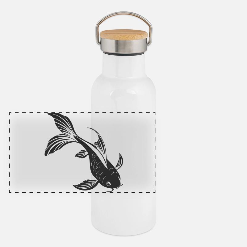 Conception élégante de silhouette de poisson Gourde isotherme avec bouchon en bambou