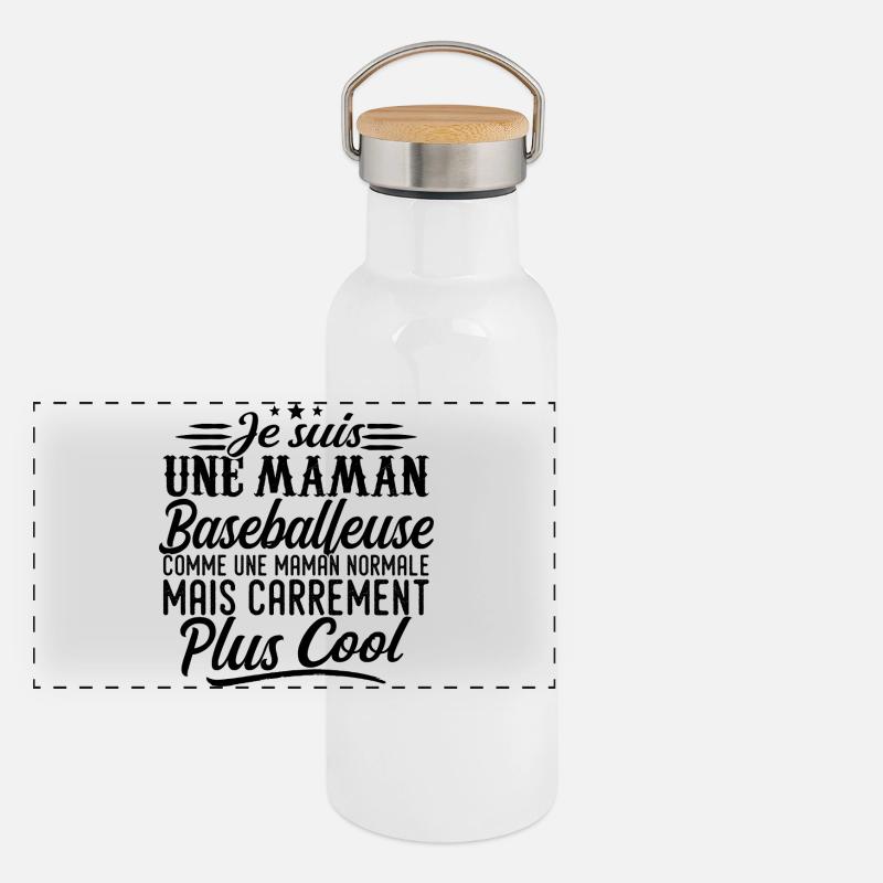 Baseball Mom: Normal, but more badass Panoramic Thermal Bottle with Bamboo Lid