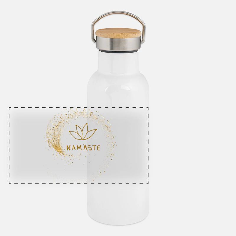 Panorama Thermosflasche mit Bambusdeckel