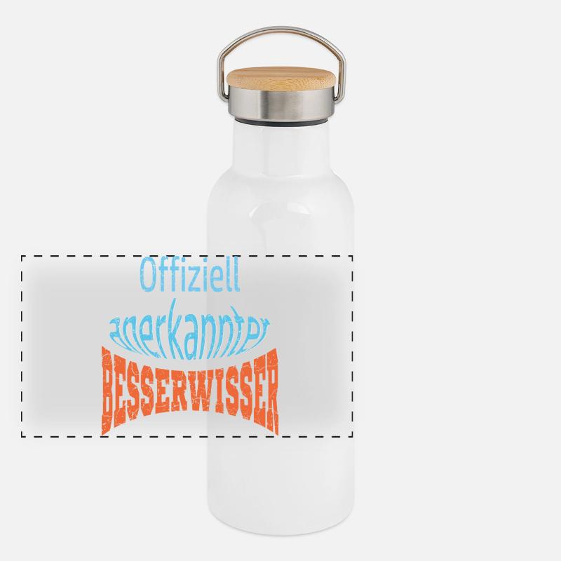 Spruch Panorama Thermosflasche mit Bambusdeckel