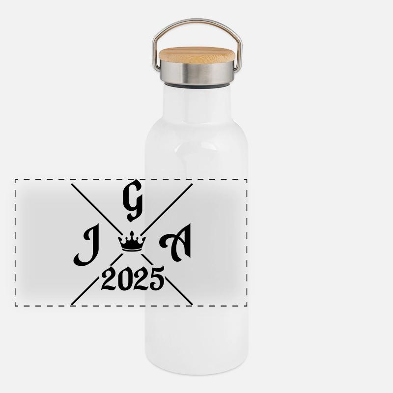 Gourde isotherme avec bouchon en bambou