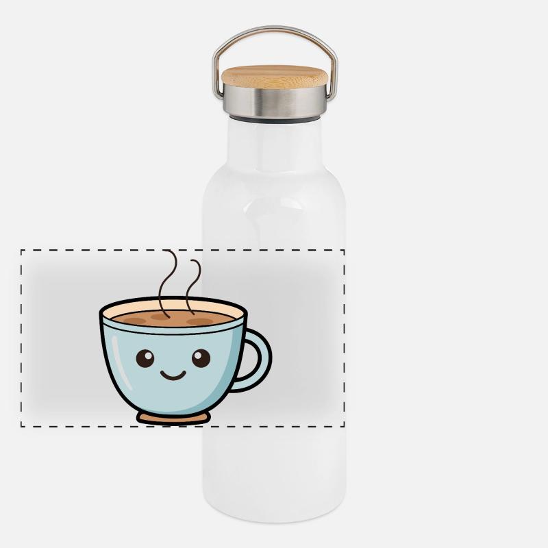 Conception mignonne de tasse à café Kawaii Gourde isotherme avec bouchon en bambou
