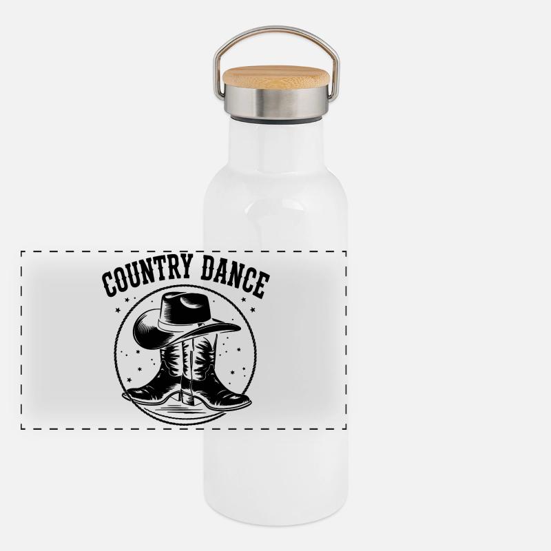Country Dance Western Print Panoramic Thermal Bottle with Bamboo Lid