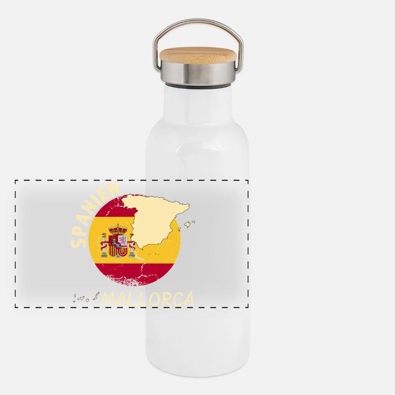 Mallorca Panorama Thermosflasche mit Bambusdeckel