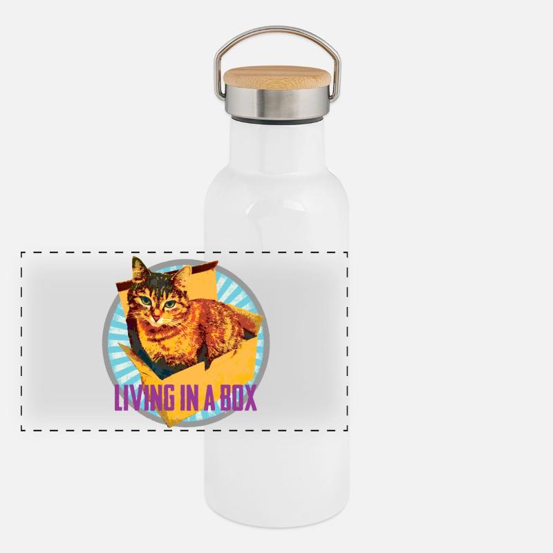 Cat lovers - In a box :-) Panoramic Thermal Bottle with Bamboo Lid