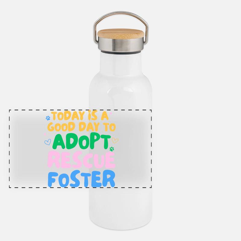 ADOPT DON'T SHOP Panoramic Thermal Bottle with Bamboo Lid