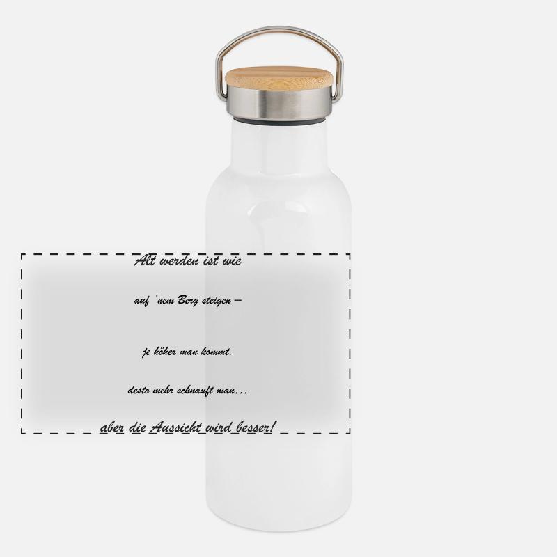 Growing old: The view is getting better Panoramic Thermal Bottle with Bamboo Lid