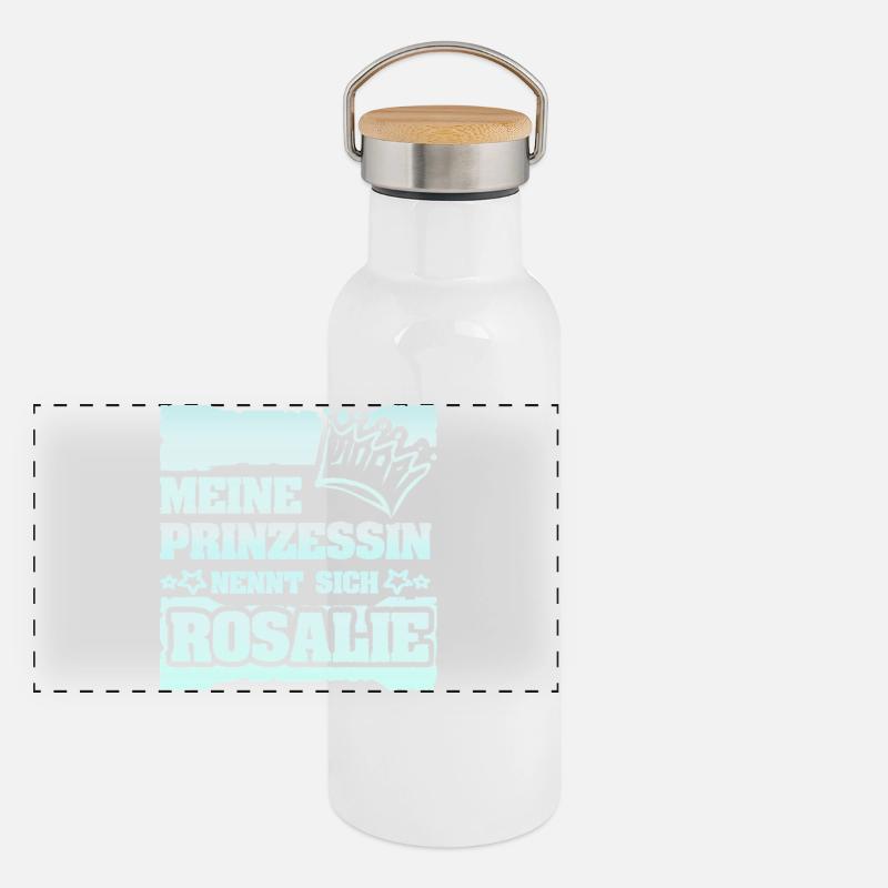 Maedchenname Rosalie Panorama Thermosflasche mit Bambusdeckel