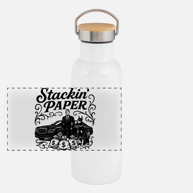 Panorama Thermosflasche mit Bambusdeckel