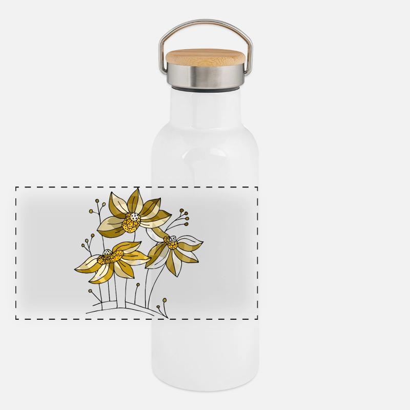 Fleur Gourde isotherme avec bouchon en bambou
