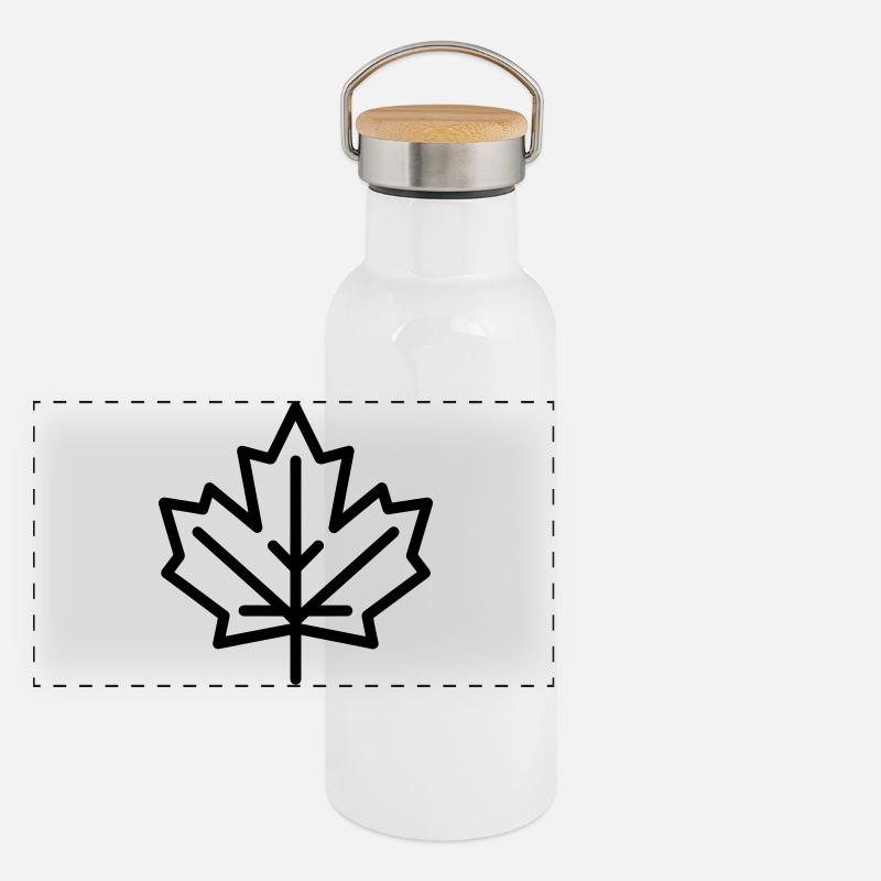 Ahornblatt Panorama Thermosflasche mit Bambusdeckel
