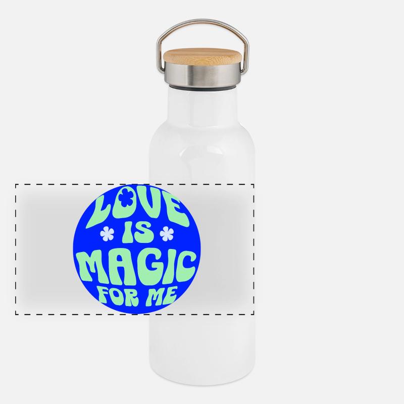 Love is like magic, like a beautiful spell Panoramic Thermal Bottle with Bamboo Lid