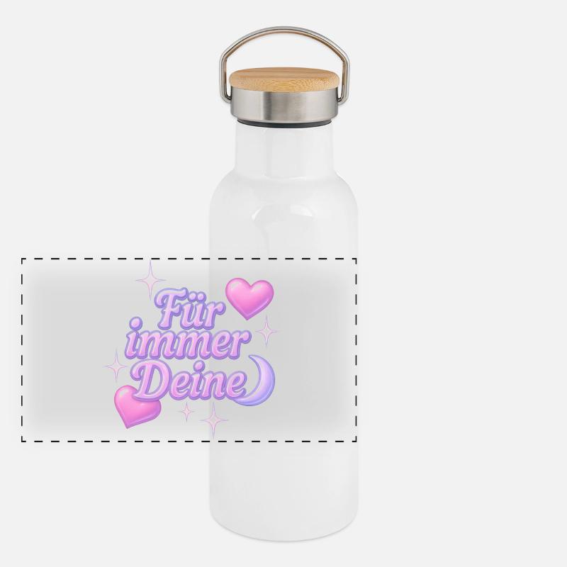 für immer deine / y2k statement design Panorama Thermosflasche mit Bambusdeckel