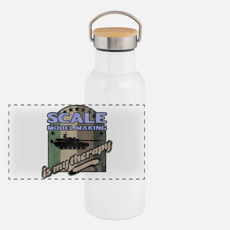 Maßstabsgetreue Modellbau Therapie Panorama Thermosflasche mit Bambusdeckel