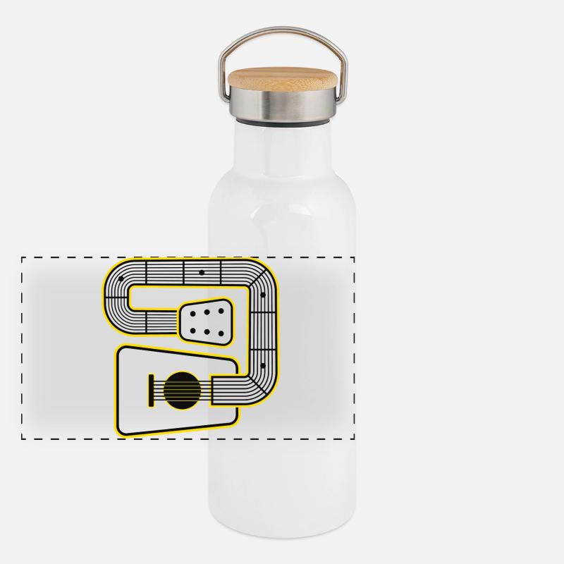 Abstract Shape Guitar Panoramic Thermal Bottle with Bamboo Lid