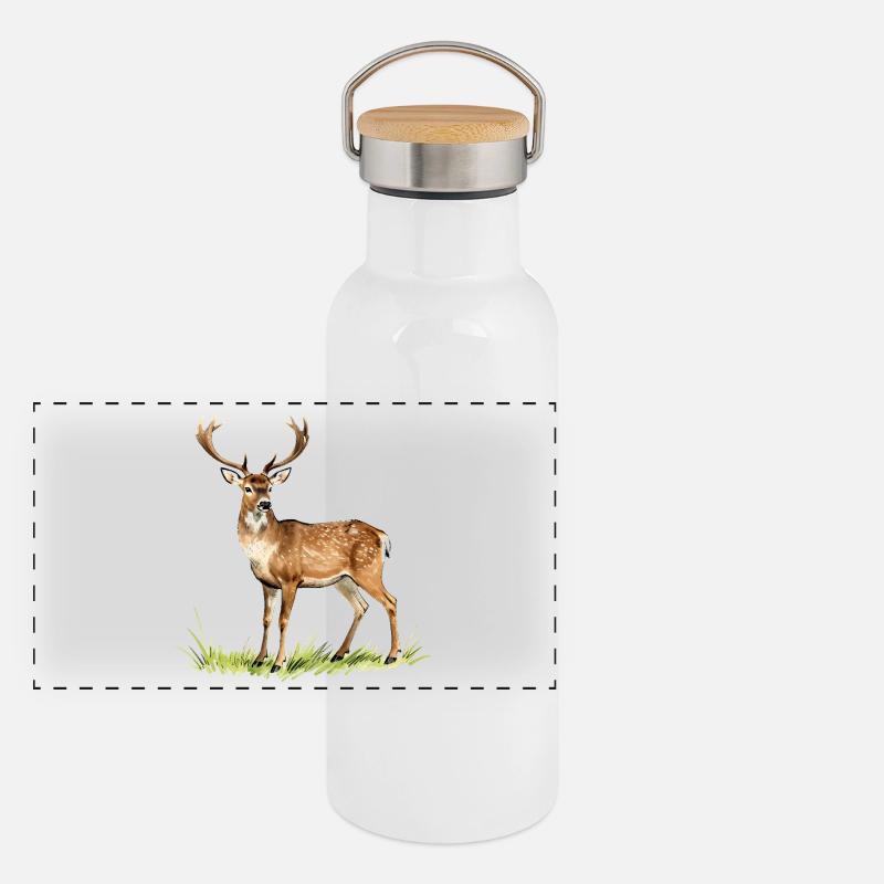 Panorama Thermosflasche mit Bambusdeckel