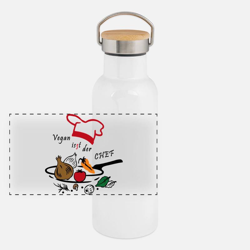 Culinary Arts Vegetables Panoramic Thermal Bottle with Bamboo Lid