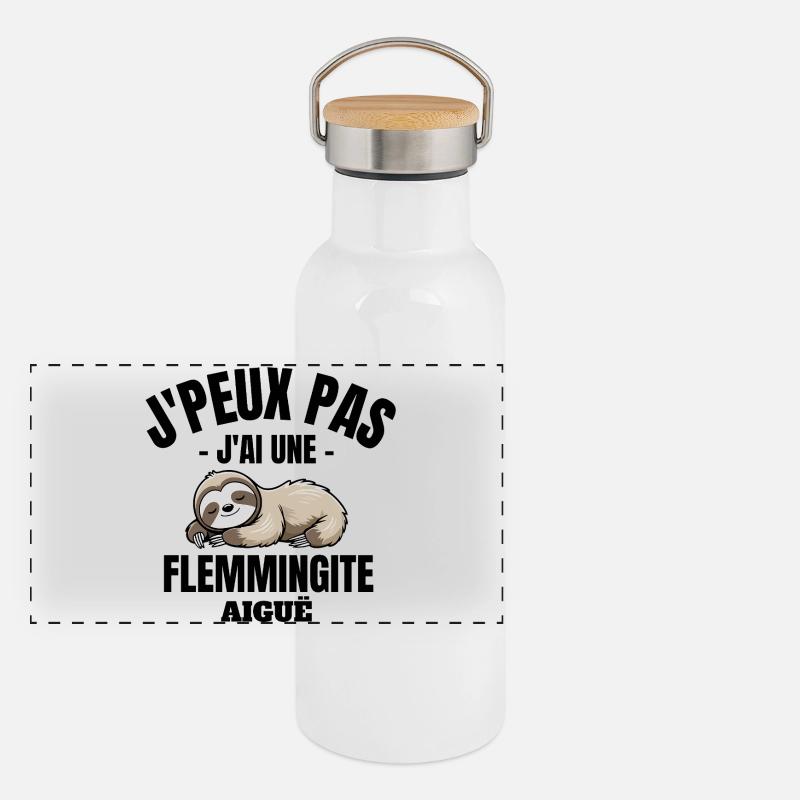 laziness, fatigue, rest Panoramic Thermal Bottle with Bamboo Lid