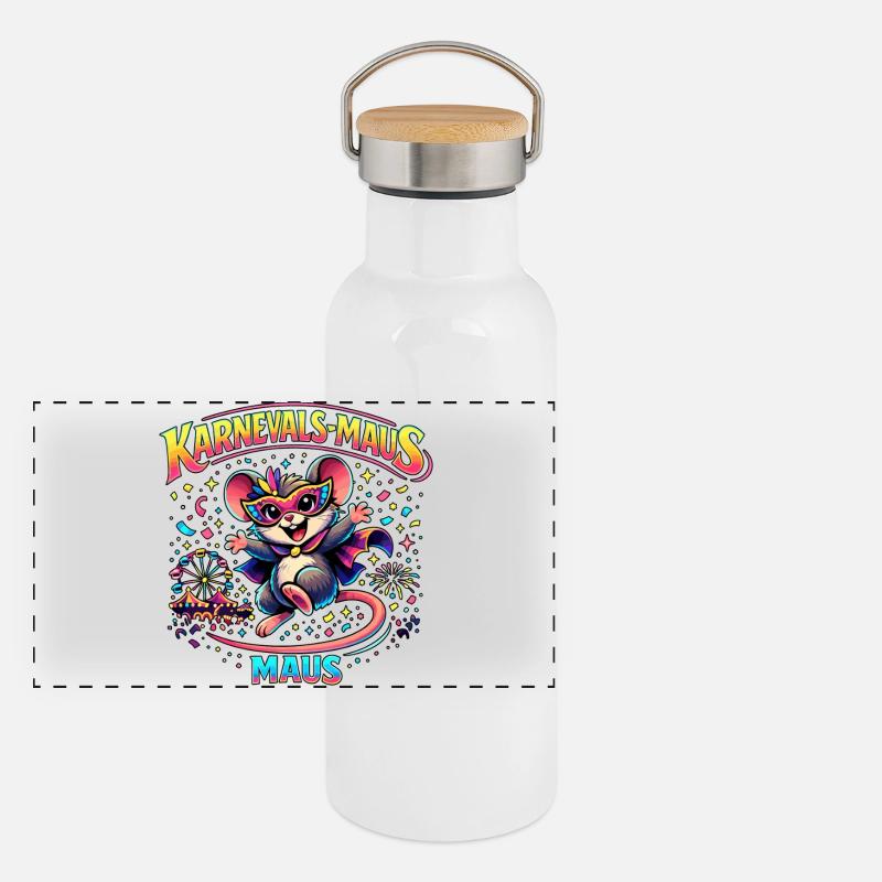 Petit cadeau mignon du costume de Carnaval Souris Gourde isotherme avec bouchon en bambou