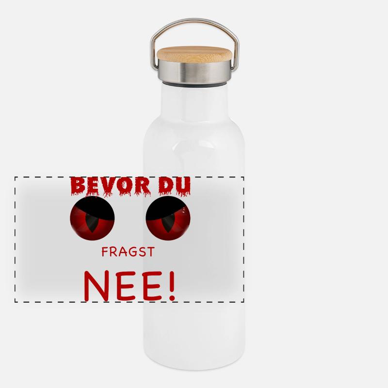 Bevor du fragst - Nee Panorama Thermosflasche mit Bambusdeckel