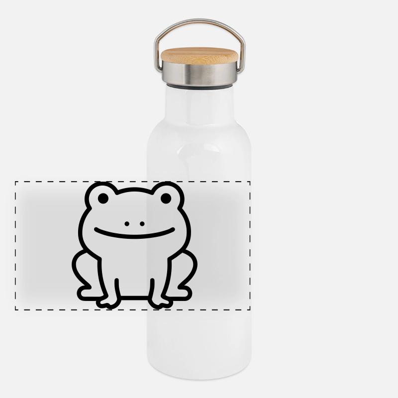 Frosch Panorama Thermosflasche mit Bambusdeckel