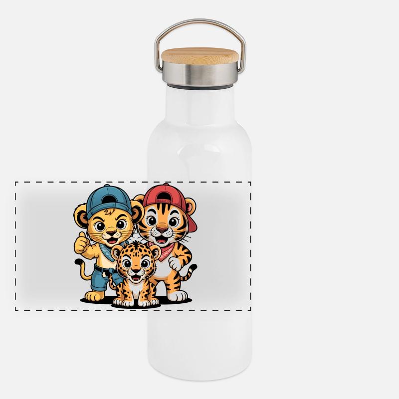 Cuddly Trio Caps Panoramic Thermal Bottle with Bamboo Lid
