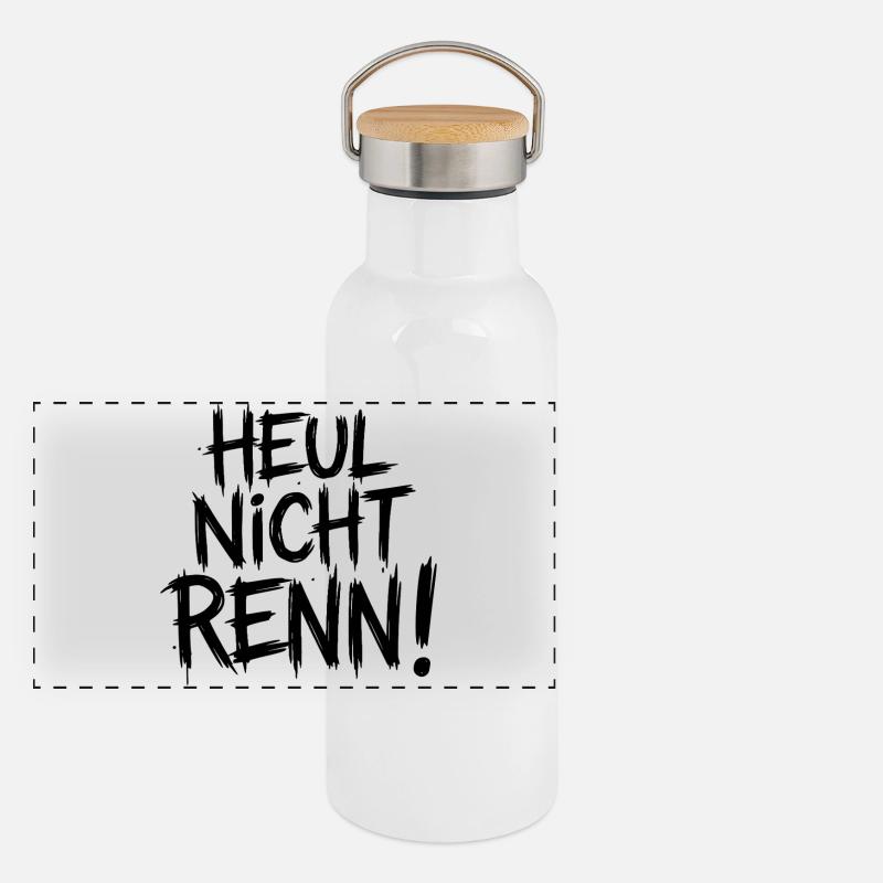 Don't cry Run! Panoramic Thermal Bottle with Bamboo Lid