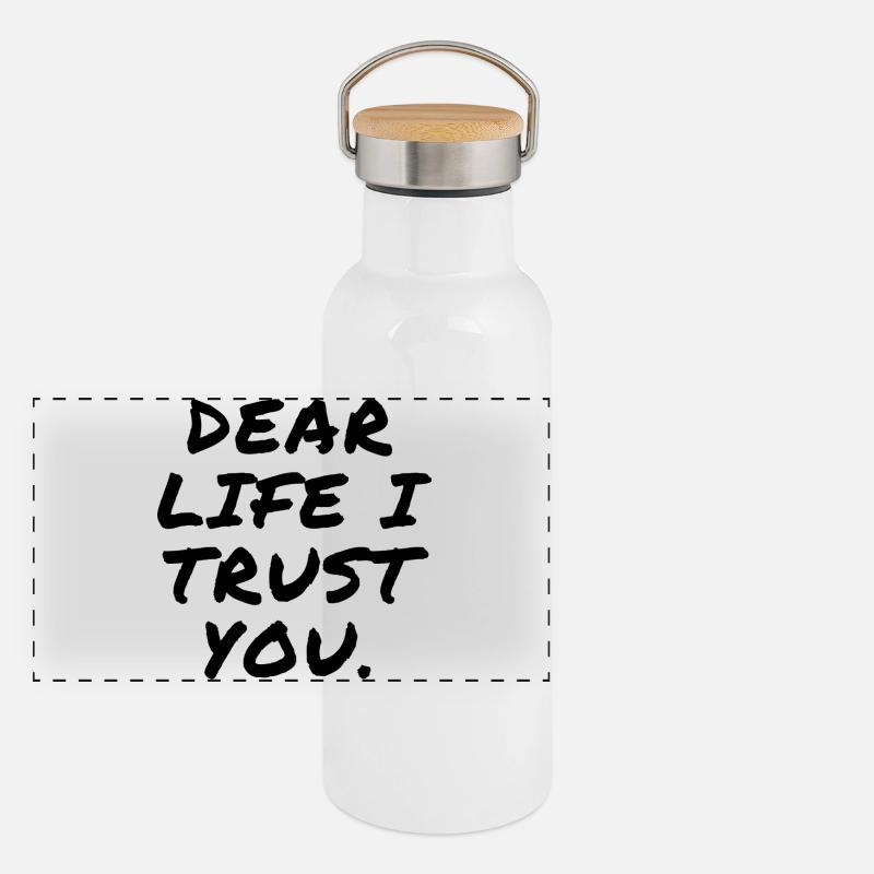 Dear Life I Trust You Panorama Thermosflasche mit Bambusdeckel