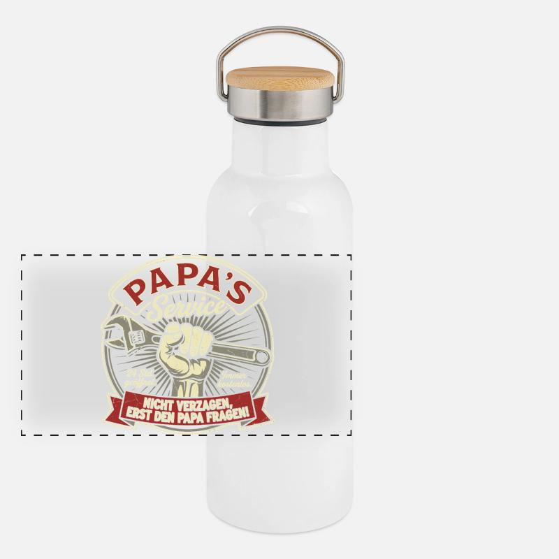 Papa's Service - Don't despair, ask Dad! Panoramic Thermal Bottle with Bamboo Lid