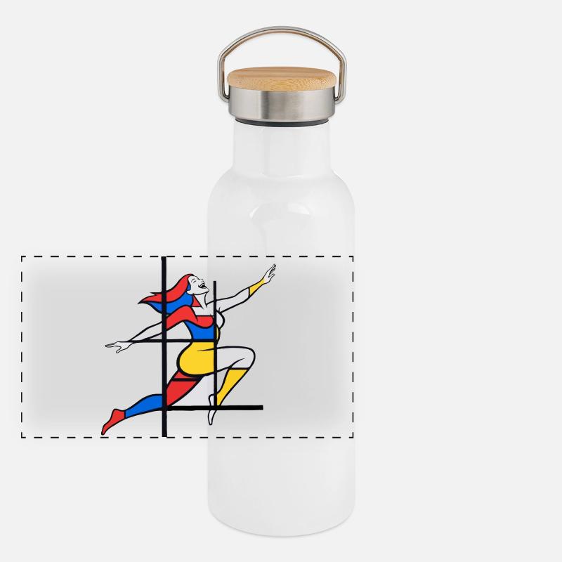 Mrs. Mondrian Panorama Thermosflasche mit Bambusdeckel