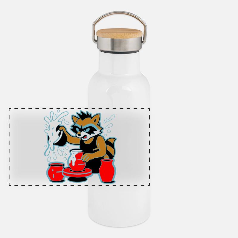 Panorama Thermosflasche mit Bambusdeckel