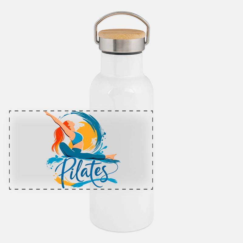 Pilates energy and flexibility Panoramic Thermal Bottle with Bamboo Lid