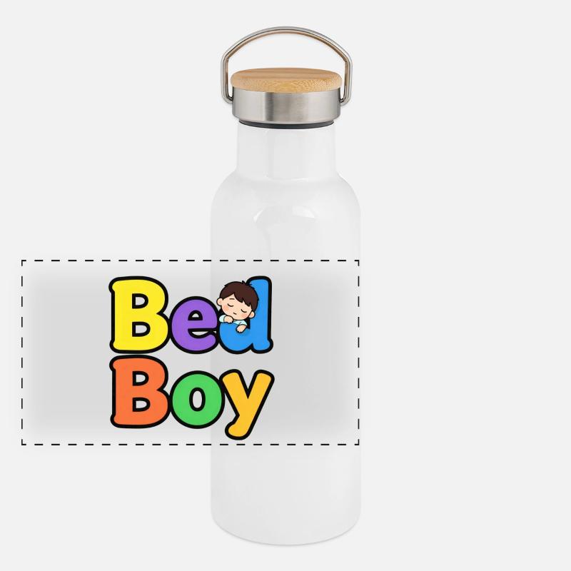 Sois un garçon multicolore Gourde isotherme avec bouchon en bambou