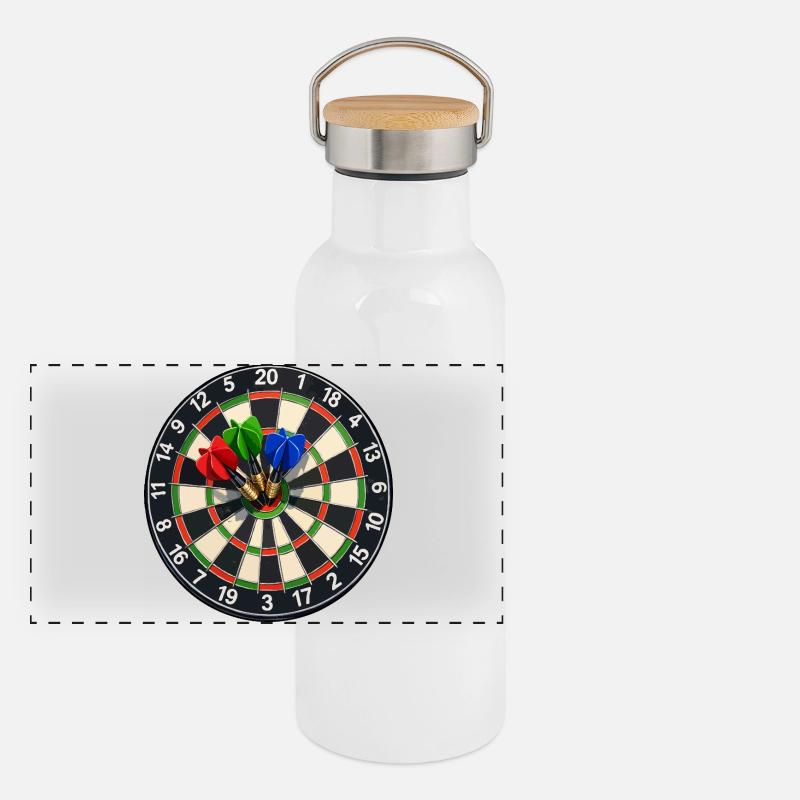 Cible de fléchettes Trois fléchettes Gourde isotherme avec bouchon en bambou