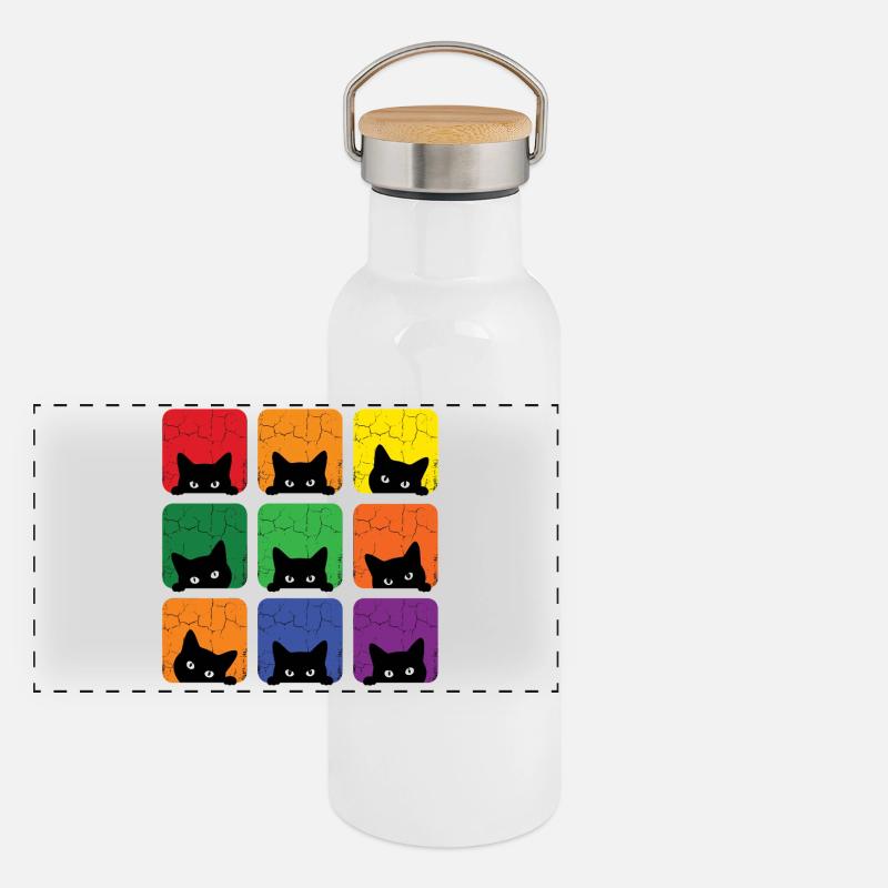 Mois de la Fierté LGBT - L’amour, c’est l’amour des chats Gourde isotherme avec bouchon en bambou