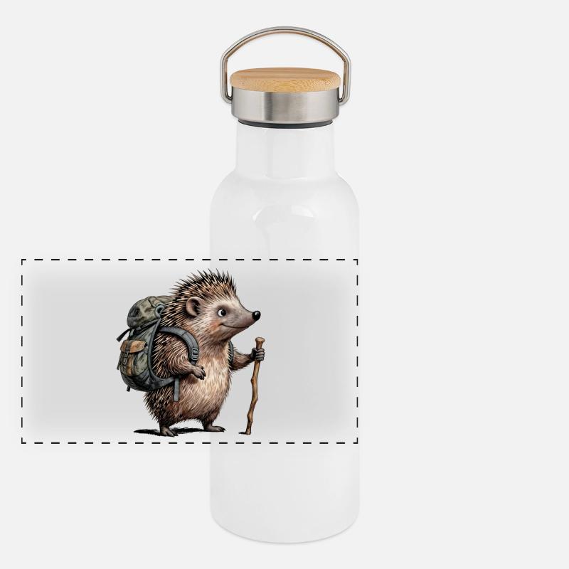 Wanderigel mit Rucksack Panorama Thermosflasche mit Bambusdeckel