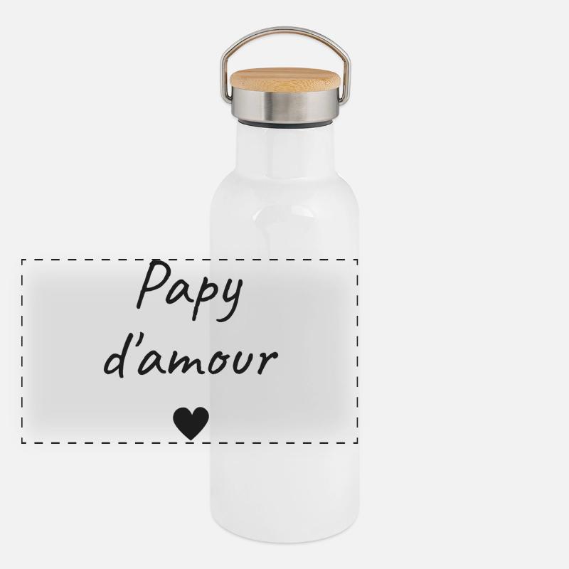 Großvater der Liebe Panorama Thermosflasche mit Bambusdeckel
