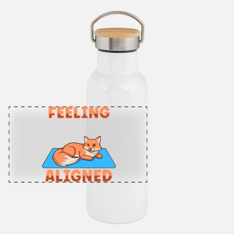 Alignement du chakra - Renard Gourde isotherme avec bouchon en bambou