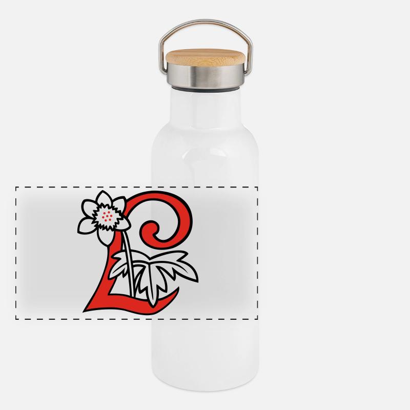 Lettre L Gourde isotherme avec bouchon en bambou