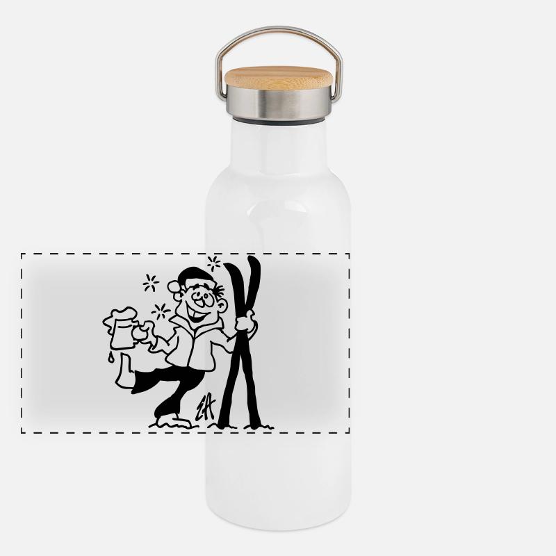 Apres-ski - Panoramic Thermal Bottle with Bamboo Lid - white