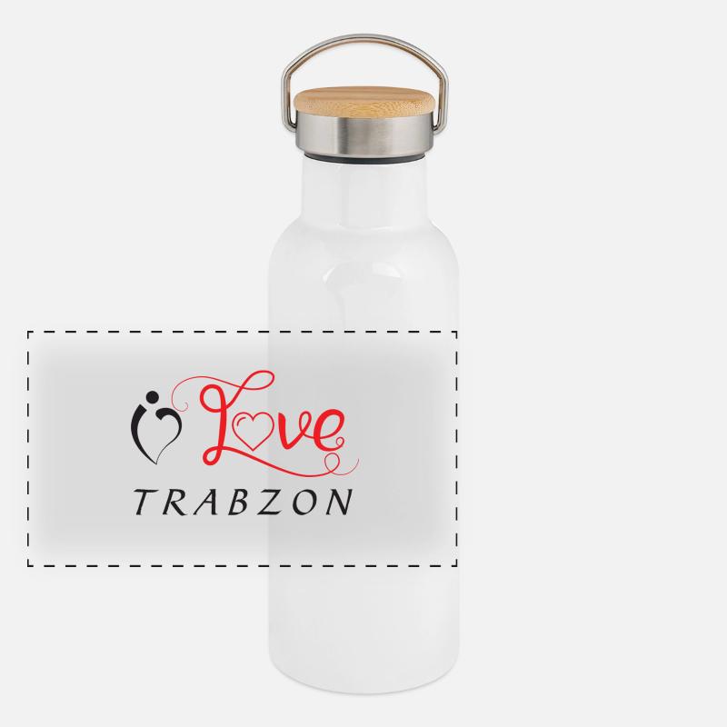 j'aime trabzon Gourde isotherme avec bouchon en bambou