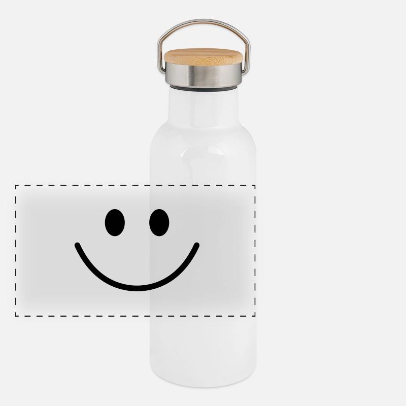 le visage souriant Gourde isotherme avec bouchon en bambou