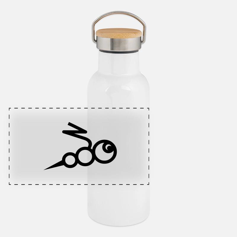 the bee with sting - Biene mit Stachel Panorama Thermosflasche mit Bambusdeckel