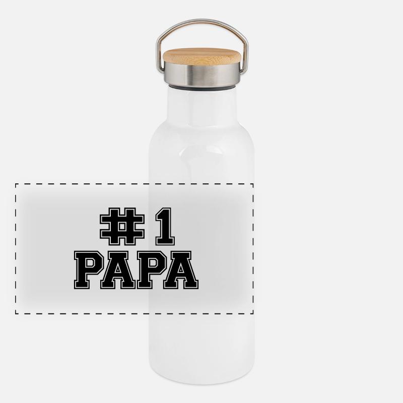 Number One Papa Panorama Thermosflasche mit Bambusdeckel