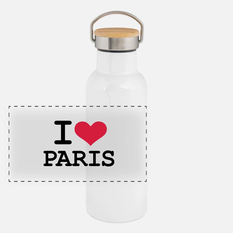 I - love - Paris Panoramic Thermal Bottle with Bamboo Lid