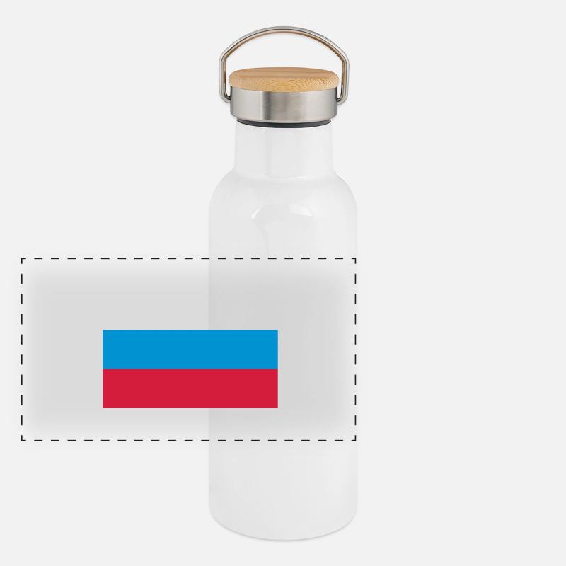 russia flag Panoramic Thermal Bottle with Bamboo Lid