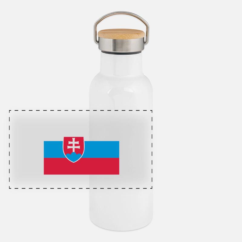 slovakia flag Gourde isotherme avec bouchon en bambou