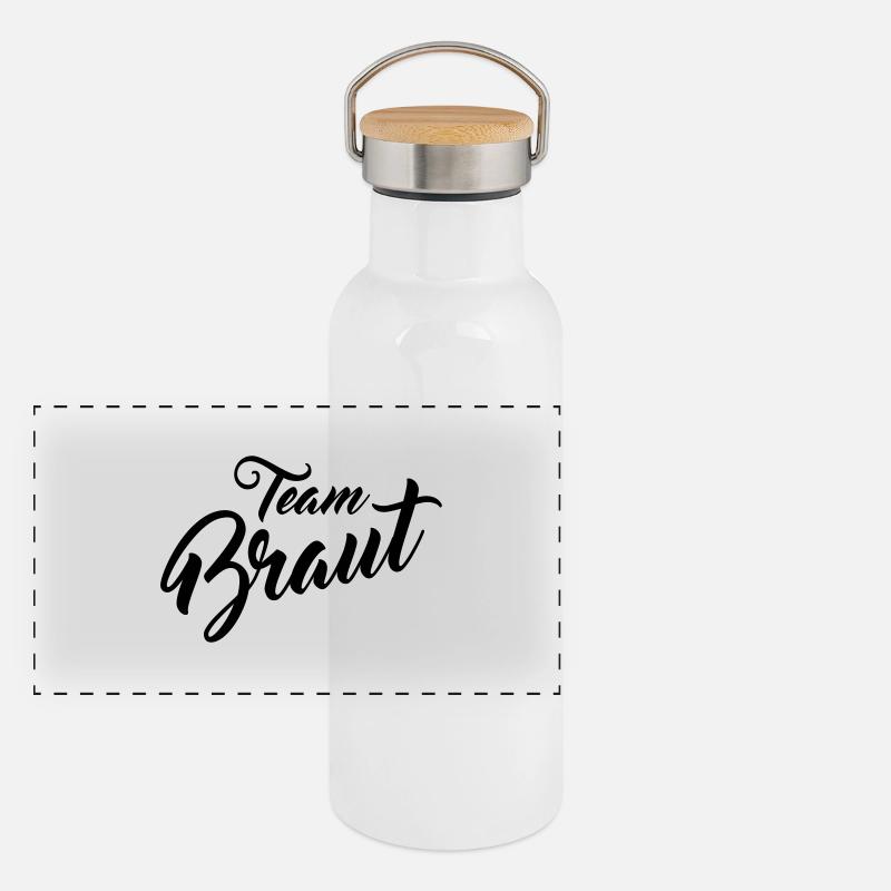 Team Braut Panorama Thermosflasche mit Bambusdeckel